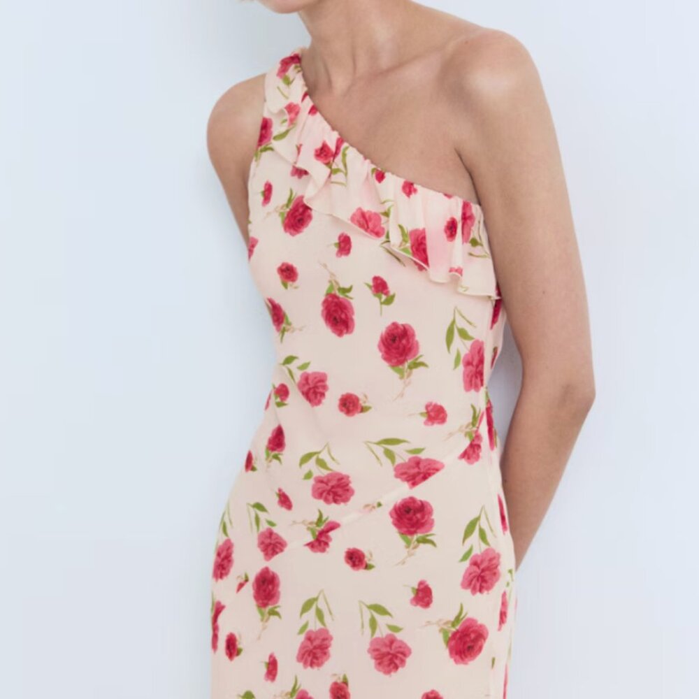 Mango Floral Ruffled Dress